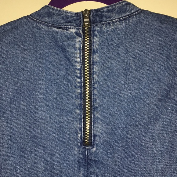 GAP Split Back Denim Top w/Zipper XS - Picture 4 of 6